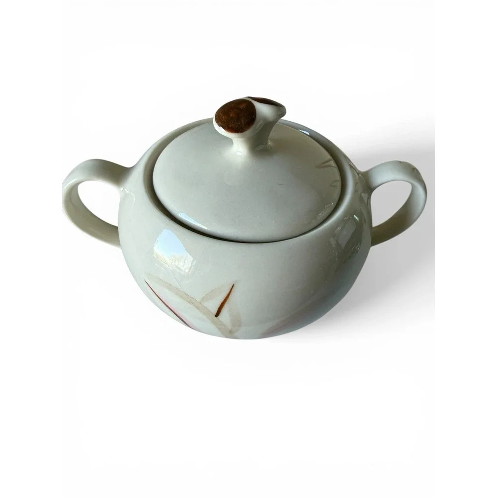 MCM Winfield True Porcelain Dragon Flower‎ Covered Sugar Bowl w/ Lid USA